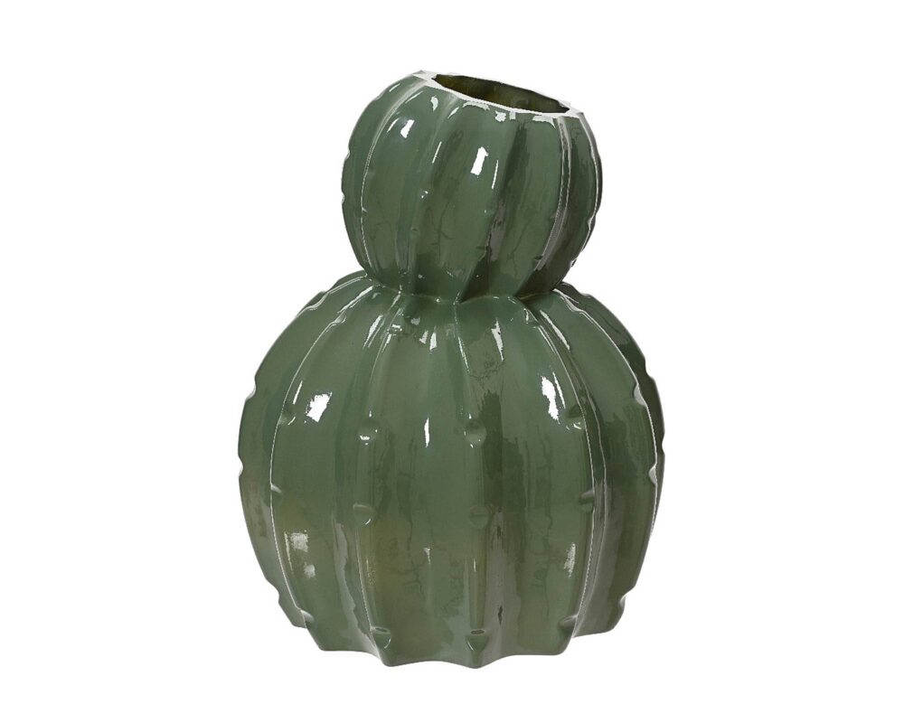 10061670 820596 VASO CACTUS VETRO VERDE 21X15CM 0002 820596