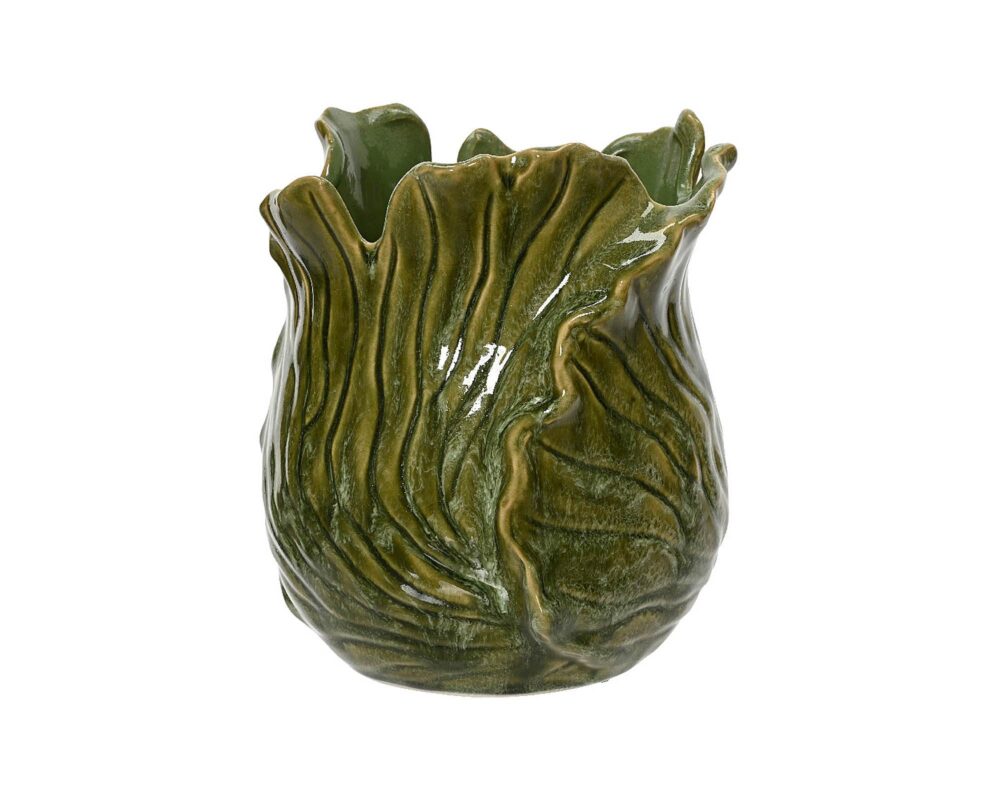 10061706 832676 VASO IRREGOLARE PORCELLANA VERDE 17X16X20CM 0001 832676