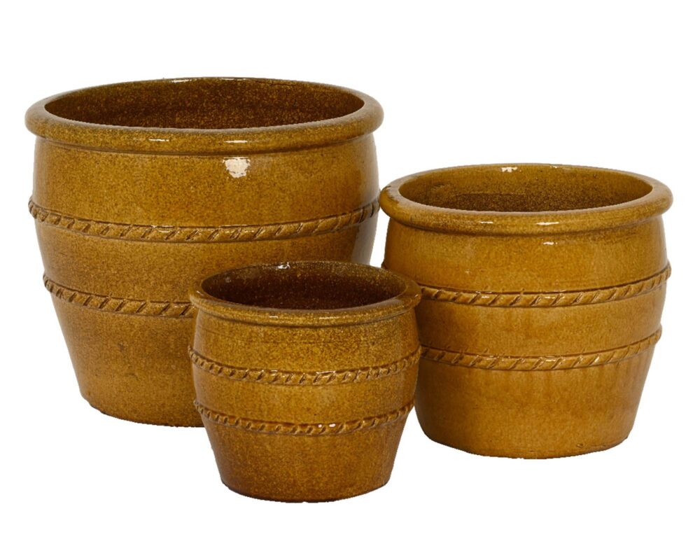 Cachepot Bordato Lucia Miele D37x31,5cm in Terracotta - Kaemingk - immagine 3