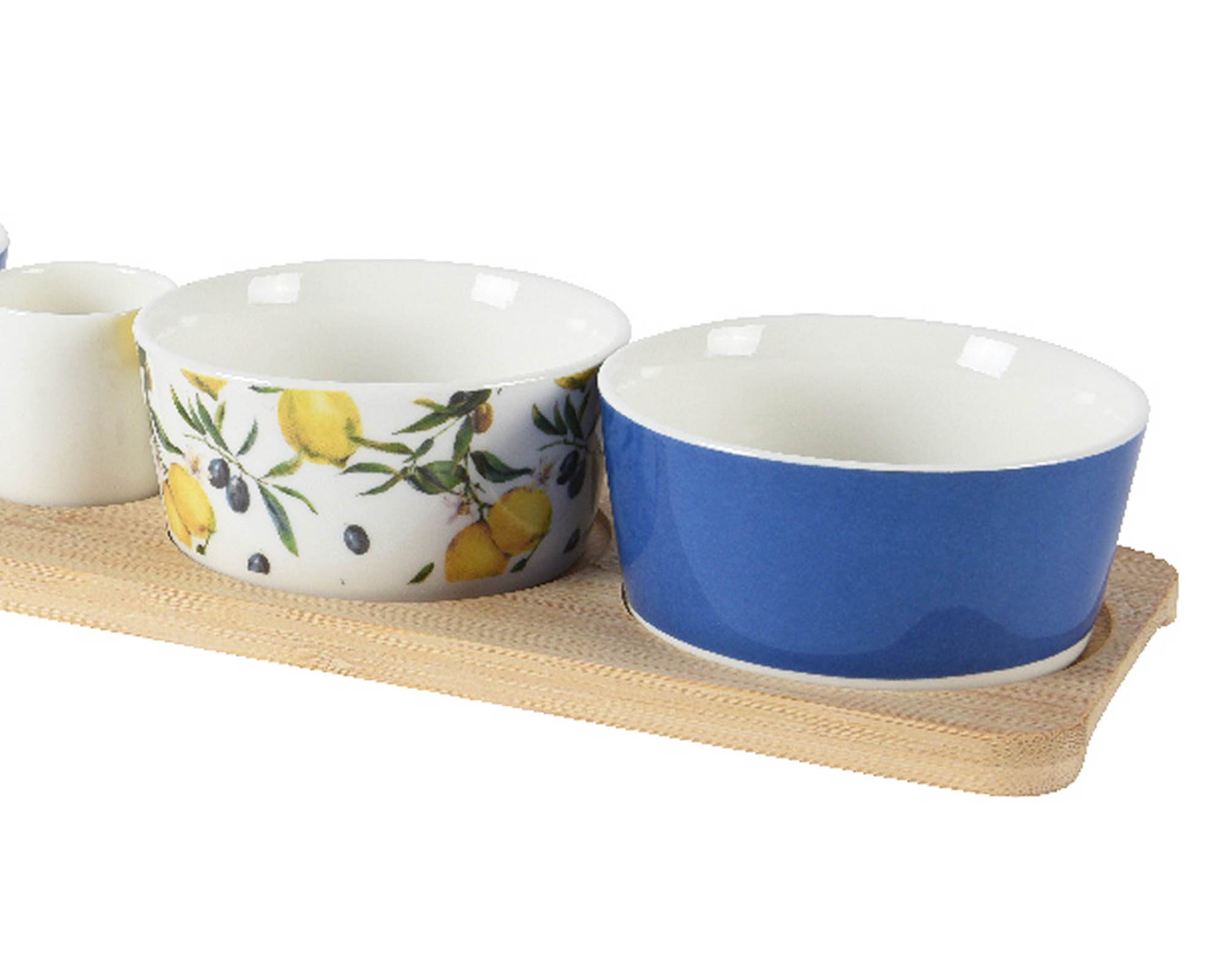 Set Aperitivo Due Ciotoline in Ceramica Bianco e Nero — La Casa