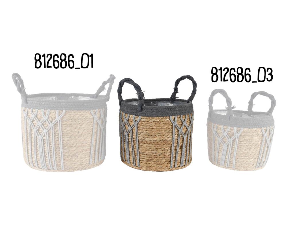 10062266 812686 O2 CESTA P PIANTE C MANICI MACRAME NAT GRIGIO D29XH24CM 0020 812686 O3 copia