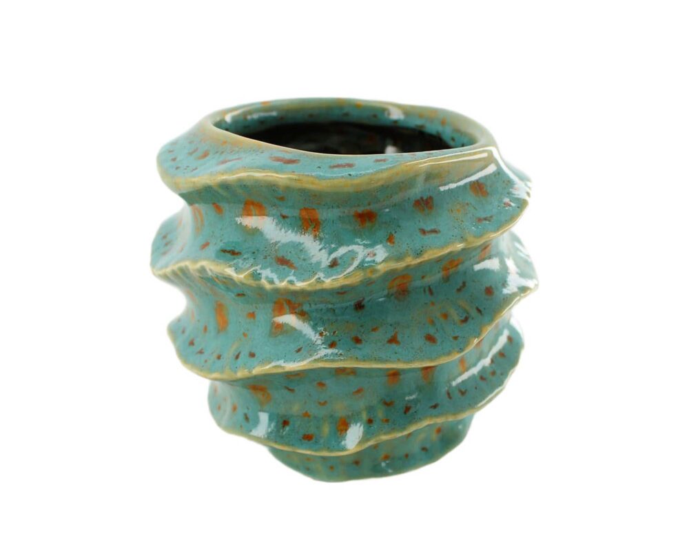 10062355 CACHEPOT DECO ONDE CERAMICA ACQUA BLU 125X125X105CM 107037 0006 107037