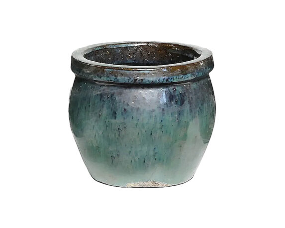 Cachepot Glazed Delta Rim Celadon D21x16cm In Ceramica – Mega Collections