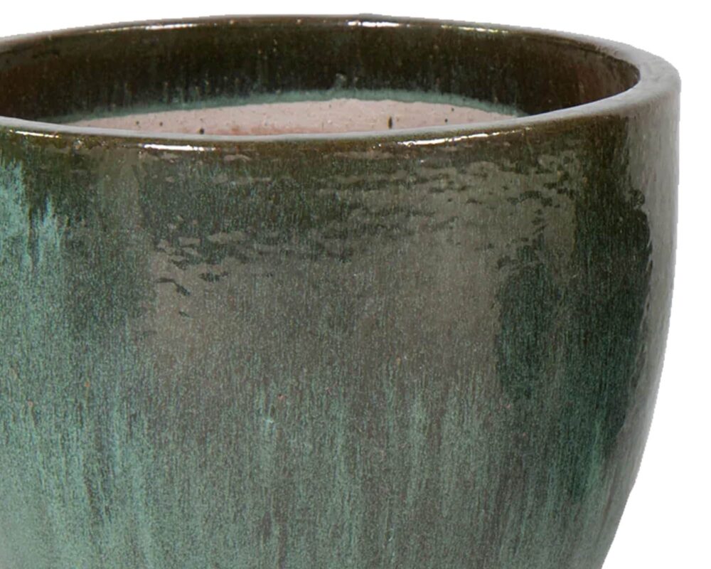 Cachepot Smaltato Verde Muschio D48x41cm in Ceramica - Mega Collections - immagine 2