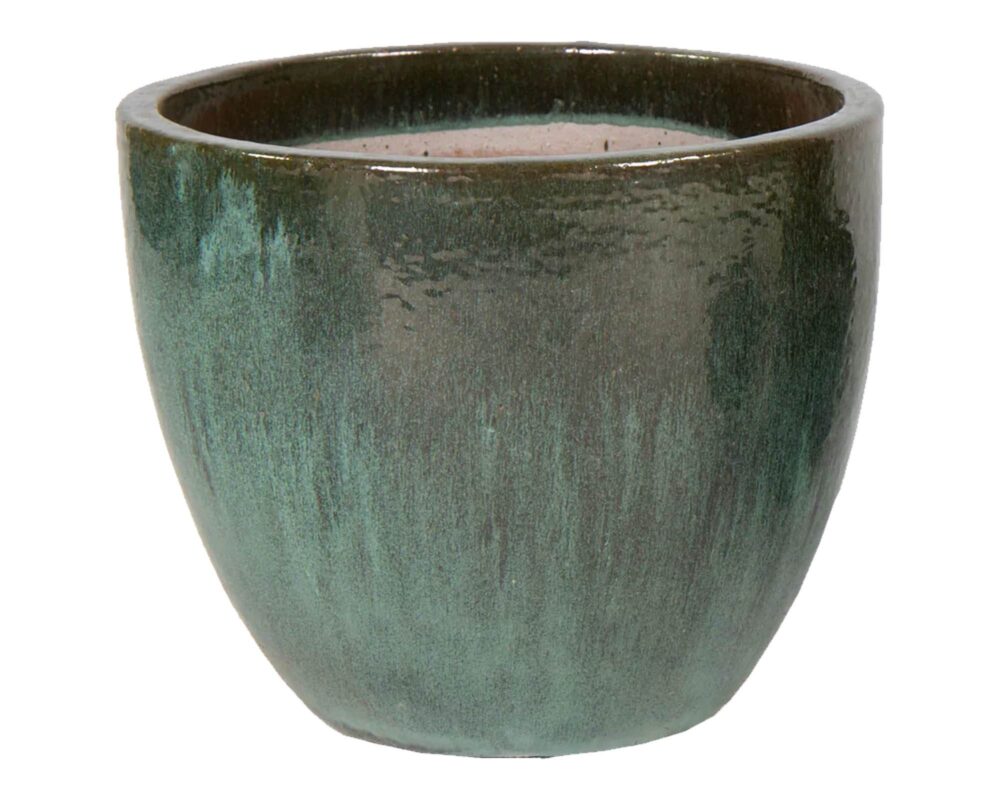 Cachepot Smaltato Verde Muschio D48x41cm in Ceramica - Mega Collections