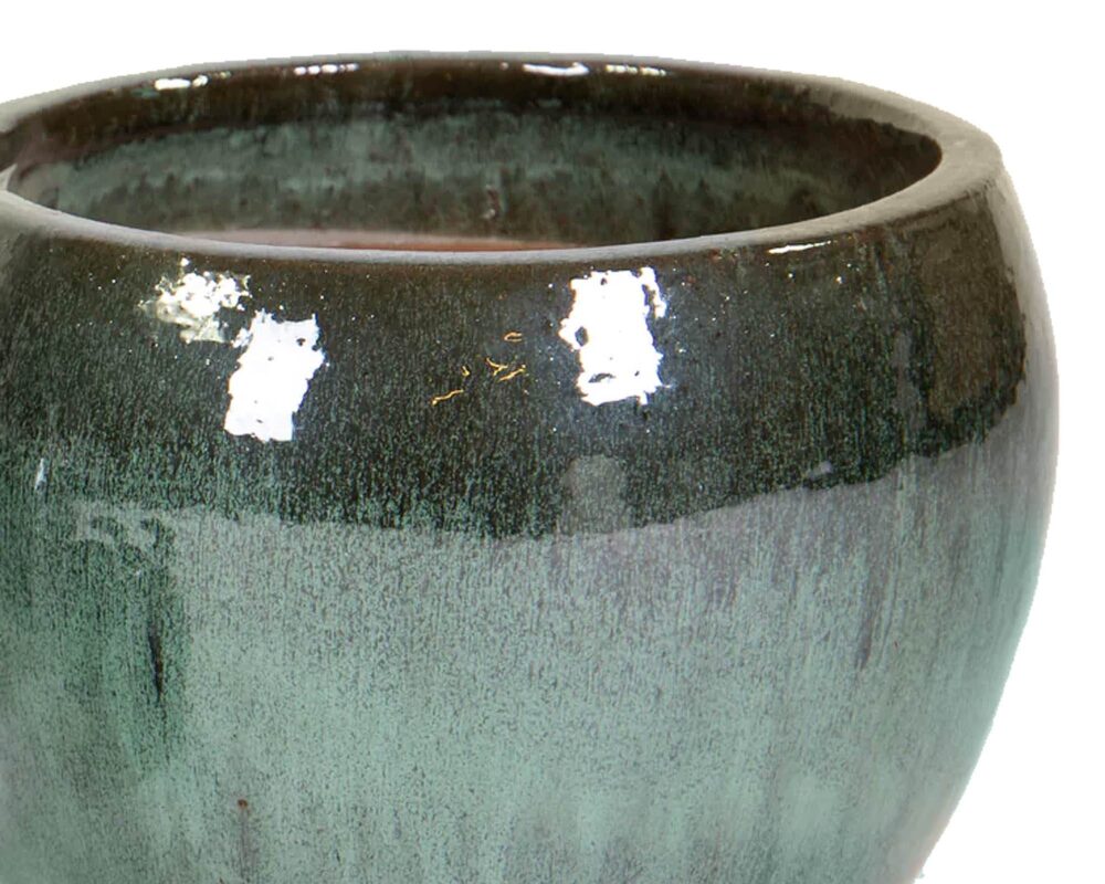 Cachepot Smaltato Belly Verde Muschio D28x25cm in Ceramica - Mega Collections - immagine 2