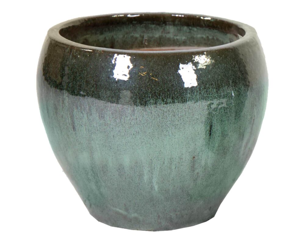 Cachepot Smaltato Belly Celadon D38x32cm in Ceramica - Mega Collections