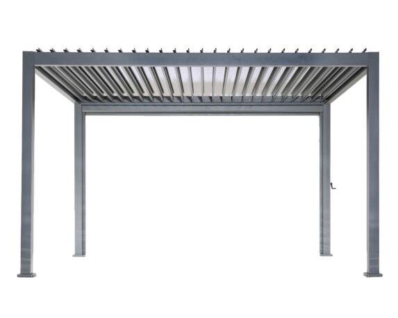 Pergola Manual Galvanizzato Grigio 3x4x2,5m In Alluminio E Acciaio – Floral Garden