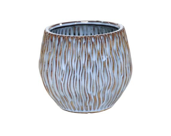 Cachepot Egg Wave Ide Ghiaccio D16x14cm In Ceramica – Mega Collections