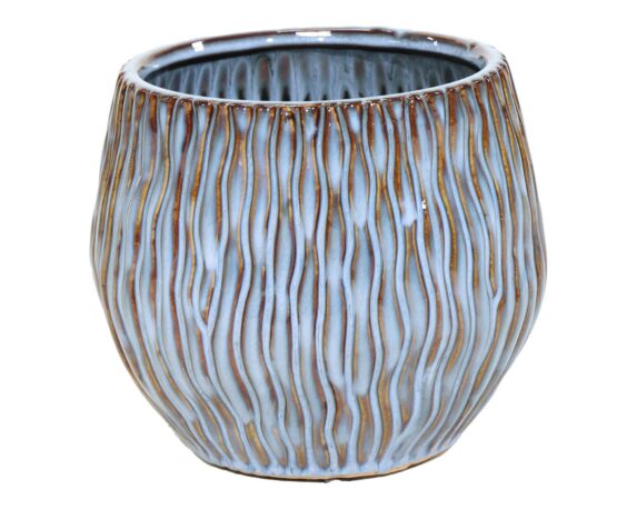 Cachepot Egg Wave Ide Ghiaccio D21,5×18,5cm In Ceramica – Mega Collections