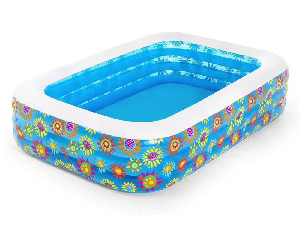 Piscina Family Rettangolare a 3 Anelli con Decoro Floreale 229x152x56cm in PVC - Bestway