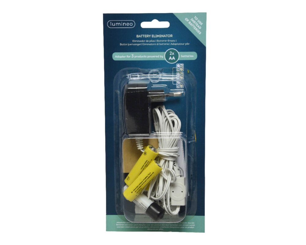 10064841 871915296386 482723 ELIMINATORE DI BATTERIE WATT 18 TIPO DI BATTERIE AA BIANCO L300CM 0046 482723