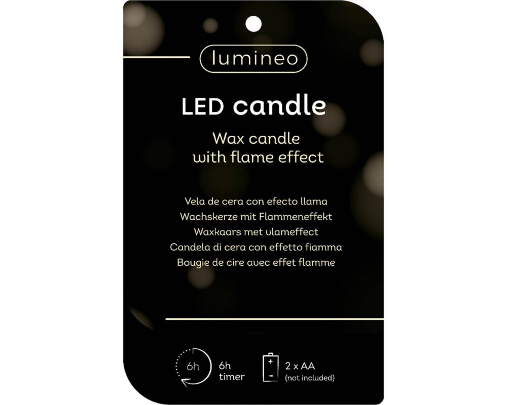 10064843 872019470859 486868 CANDELA CON STOPPINO LED CREMA CALDO D77H146CM 0013 486868v