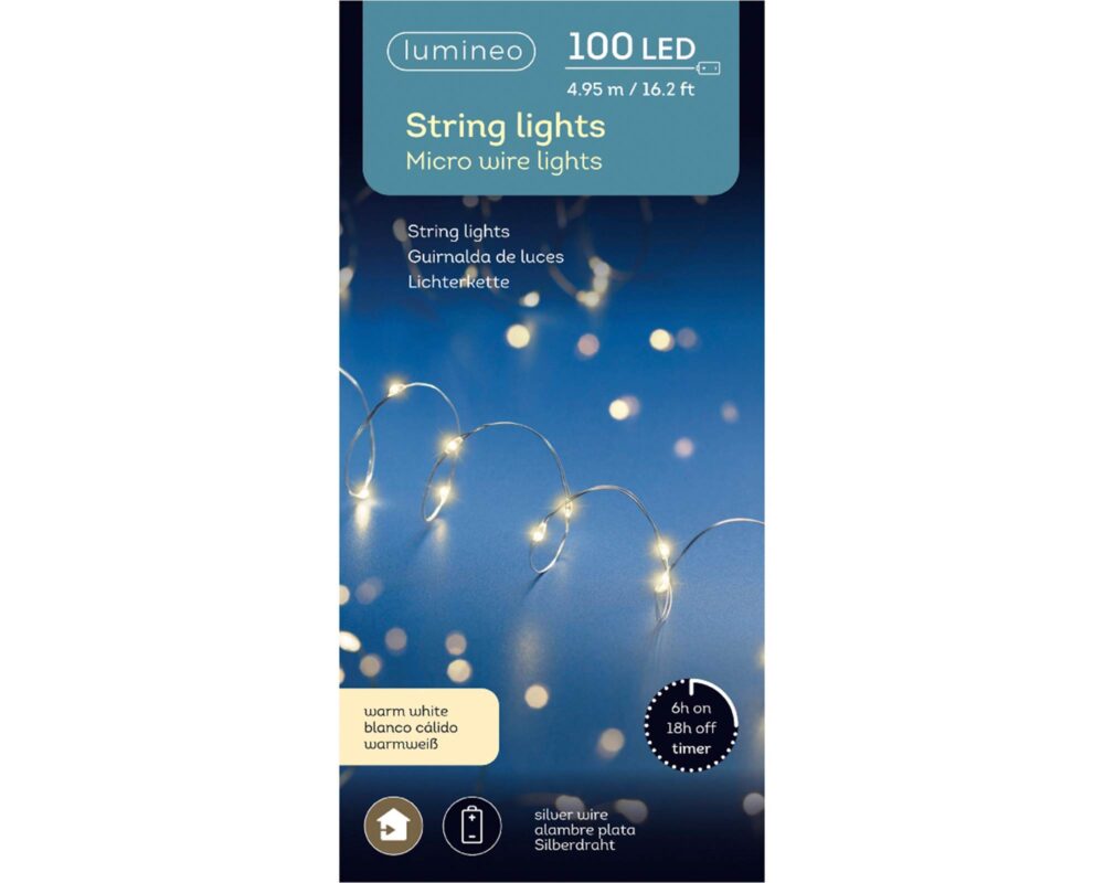 10064849 87200893519020 483755 MICRO LUCI LED X INTERNI CATENA ARGENTO BIANCO L495CM 0001 483755v