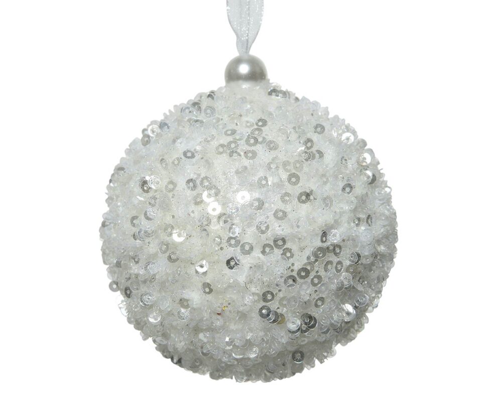 10064868 8718532894739 458123 PAILLETTES SFERE SCHIUMA BIANCO INVERNO D8CM 0014 456123