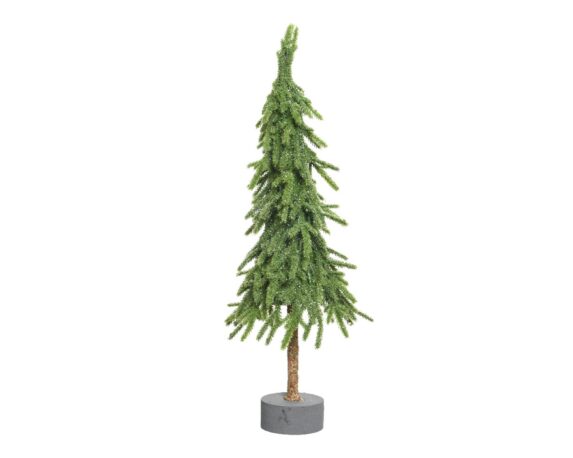 Mini Albero Glitterato Verde D13x45cm In Polietilene