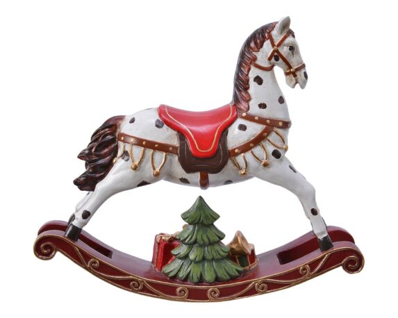 Cavallo A Dondollo Marrone 5×21,5×18,5cm In Poliestere