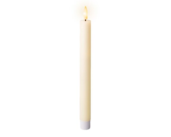 Candela Con Stoppino Led Da Cena Caldo Crema D2,2xh24,5cm In Cera