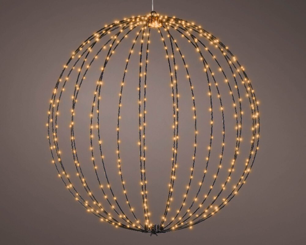 10065162 8720725892224 491678 LUCI MICRO LED SFERA METALLO NERO D58CM 0003 491678